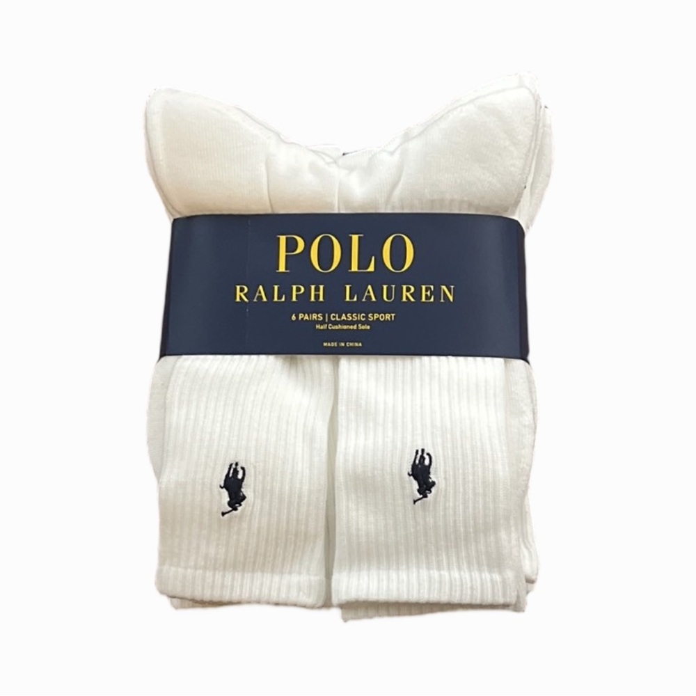 Polo by Ralph Lauren Men's White Socks - 6 Pairs